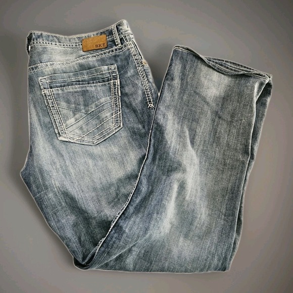 BKE Tyler Other - BKE Tyler Straight Leg Jeans Light Wash Distressed Denim Men's Size 38R